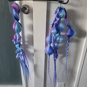 Vibrant Blue and Purple Hair Extensions